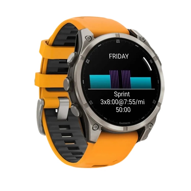 Garmin Fenix 8 47mm AMOLED Sapphire Titanium with Spark Orange/Graphite Silicone Band (010-02904-10/11)