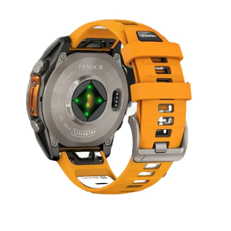 Garmin Fenix 8 47mm AMOLED Sapphire Titanium with Spark Orange/Graphite Silicone Band (010-02904-10/11)