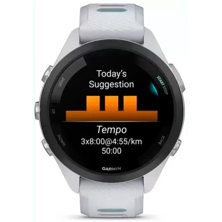Garmin Forerunner 265S Black Bezel, Whitestone Case, Whitestone/Neo Tropic Silicone Band (010-02810-04/14)
