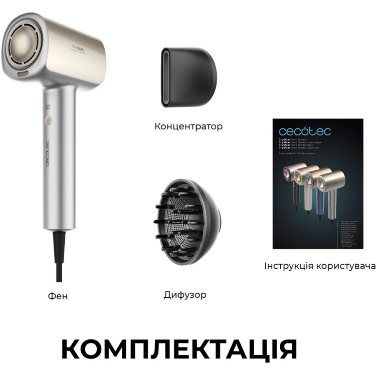 Фен Cecotec DryGlam Nano Plasma Aluminum (A01_EU01_101440)