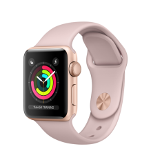 Apple Watch 38mm Series 3 GPS Gold Case with Pink Sand Sport Band (MQKW2) 