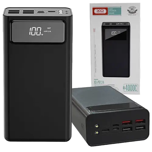 PowerBank XO RP124 Digital Display 4USB+USB-C 40000mAh (Black)