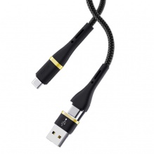 Кабель WIWU ED106 2in1 USB-C/USB to USB-C 1.2m (Black)