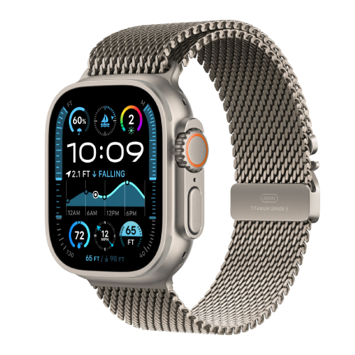Apple Watch Ultra 2 49mm Natural Titanium Case with Natural Titanium Milanese Loop (Large) 2024 (MX5T3)