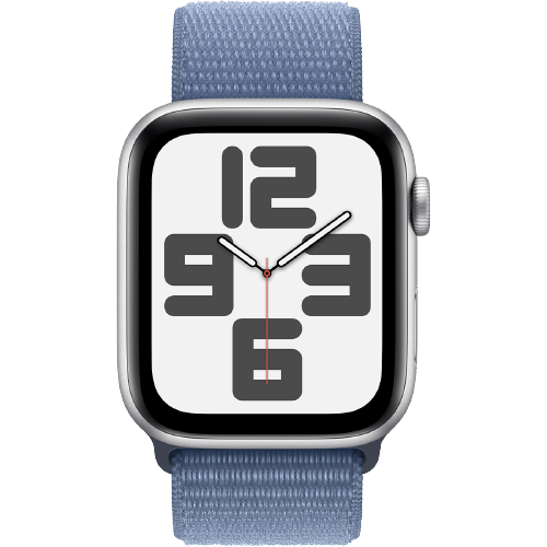 Apple Watch SE 2 2023 40mm GPS+LTE Silver Aluminium Case with Winter Blue Sport Loop (MRGP3) Open Box