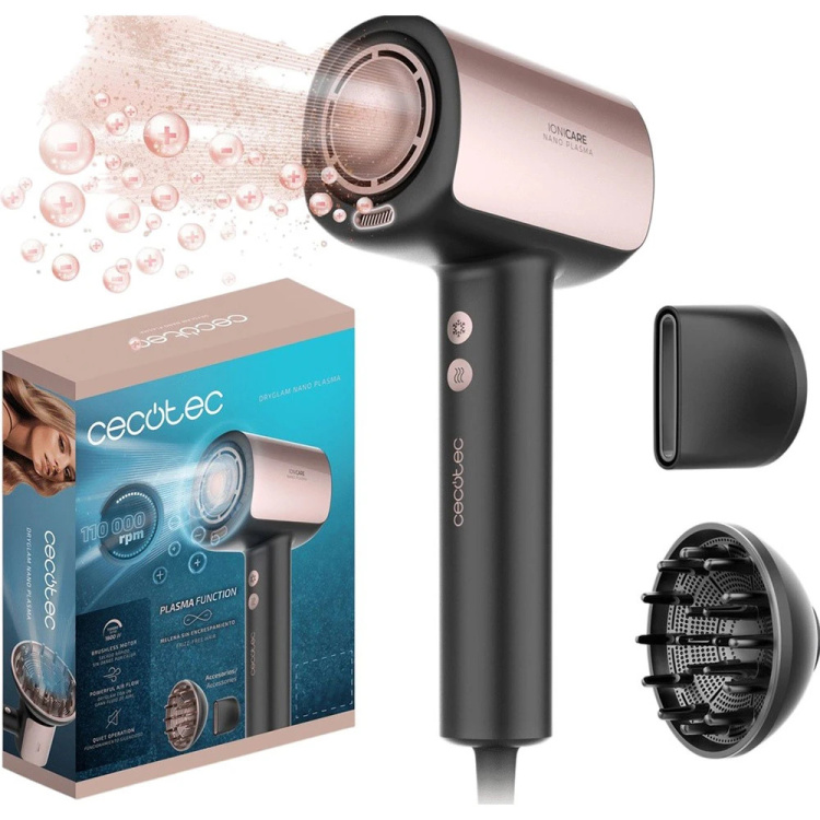 Фен Cecotec DryGlam Nano Plasma Black (A01_EU01_100150)