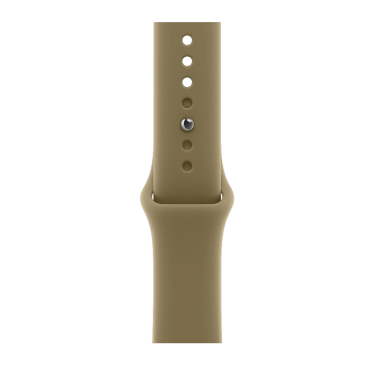 Apple Watch Series 12 GPS 46mm Light Gold Aluminum Case with Olive Sport Band - S/M