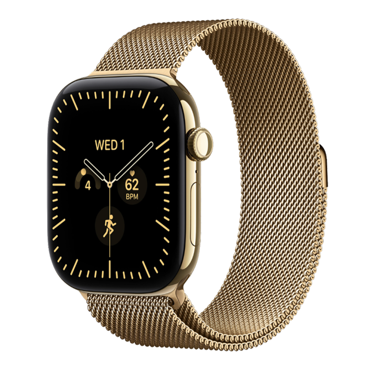 Apple Watch Series 12 GPS+LTE, 42mm Radiant Gold Titanium Case with Radiant Gold Milanese Loop