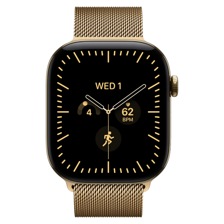 Apple Watch Series 12 GPS+LTE, 42mm Radiant Gold Titanium Case with Radiant Gold Milanese Loop