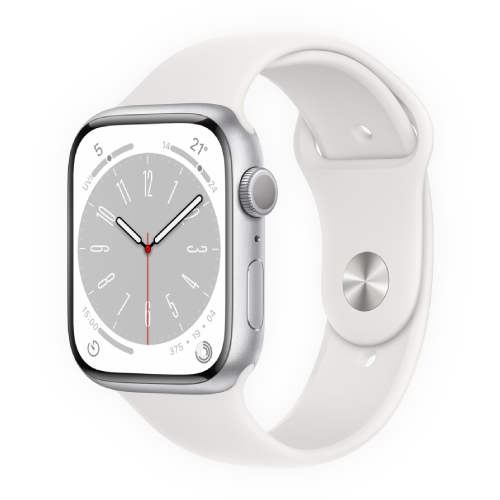 Apple Watch Series 8 45mm Silver Aluminum Case with White Sport Band (MP6N3) бу (Як Новий)