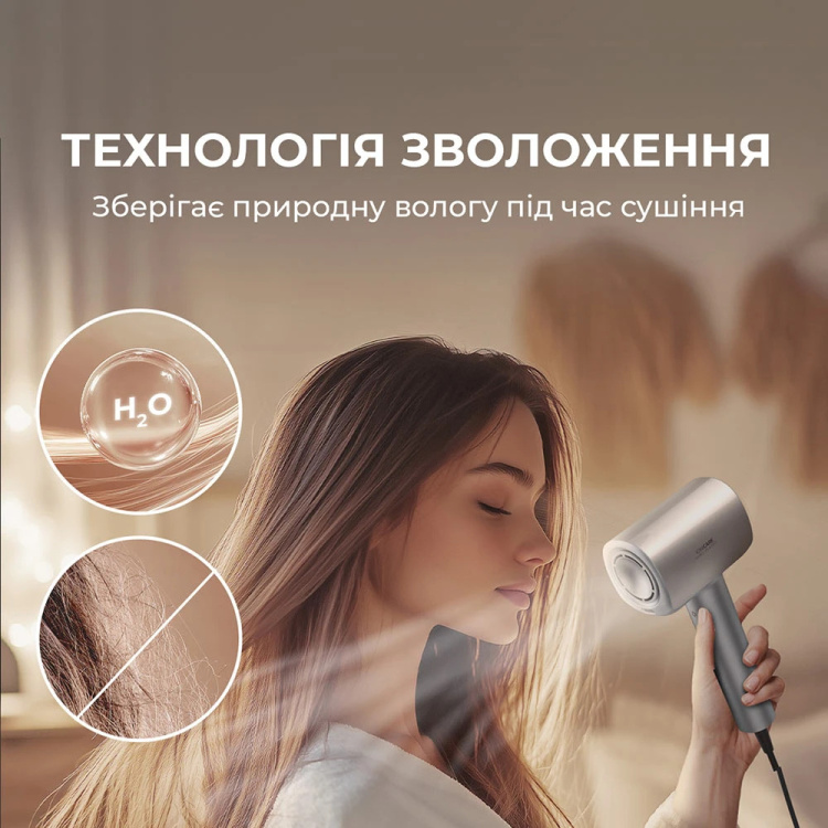 Фен Cecotec DryGlam Nano Plasma Champagne (A01_EU01_101438)