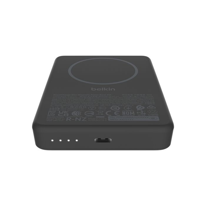 Зарядное устройство Power Bank Belkin 10000мАh, 20W/Qi2 7.5W, Slim Magnetic (Black) (BPD015HQBK)
