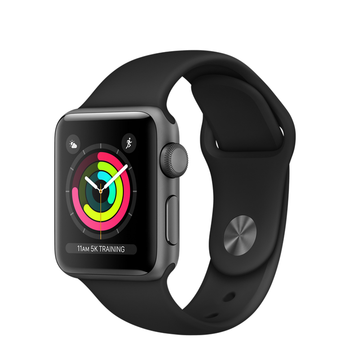 Apple Watch 38mm Series 3 GPS Space Gray Aluminum Case with Black Sport Band MQKV2 Apple Room