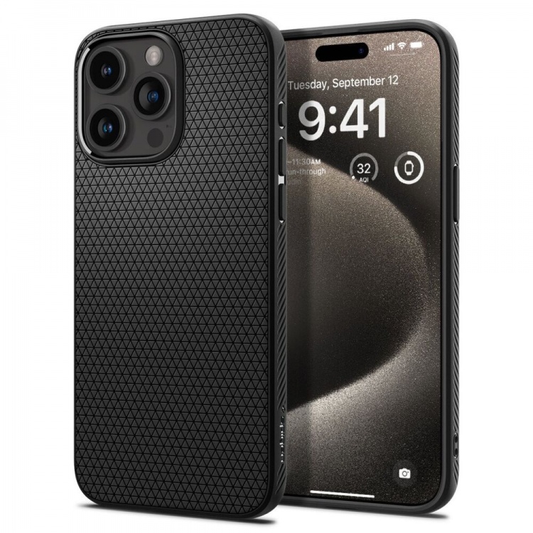 Чохол Spigen для iPhone 15 Pro Max Liquid Air Series (Black)