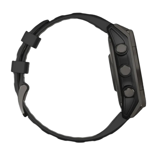 Garmin Fenix 8 47mm Solar Sapphire Carbon Gray DLC Titanium with Black/Pebble Gray Silicone Band (010-02906-10/11)