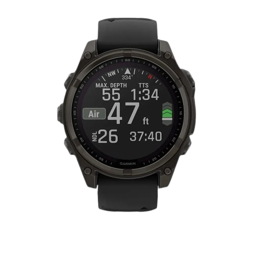 Garmin Fenix 8 47mm Solar Sapphire Carbon Gray DLC Titanium with Black/Pebble Gray Silicone Band (010-02906-10/11)