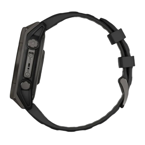 Garmin Fenix 8 47mm Solar Sapphire Carbon Gray DLC Titanium with Black/Pebble Gray Silicone Band (010-02906-10/11)