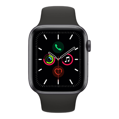 Apple Watch Series 5 GPS, 44mm Space Gray Aluminum Case with Black Sport Band (MWVF2) бу