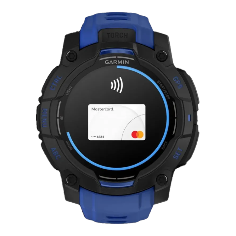 Garmin Instinct 3 45mm AMOLED Black with Bolt Blue/Black Band (010-02936-03)