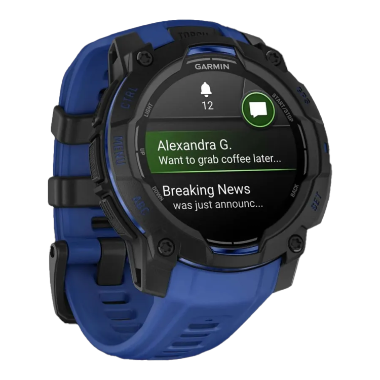 Garmin Instinct 3 45mm AMOLED Black with Bolt Blue/Black Band (010-02936-03)