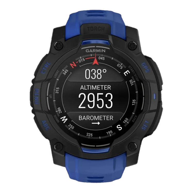 Garmin Instinct 3 45mm AMOLED Black with Bolt Blue/Black Band (010-02936-03)