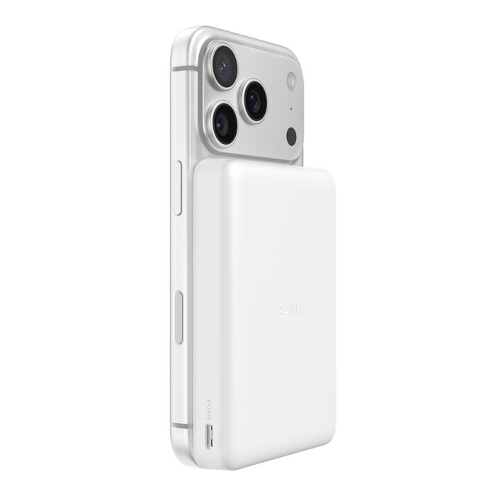Зарядний пристрій Power Bank Belkin 10000мАh, 20W/Qi2 7.5W, Slim Magnetic (White) (BPD015HQWH) Зарядний пристрій Power Bank Belkin 10000мАh, 20W/Qi2 7.5W, Slim Magnetic (White) (BPD015HQWH)