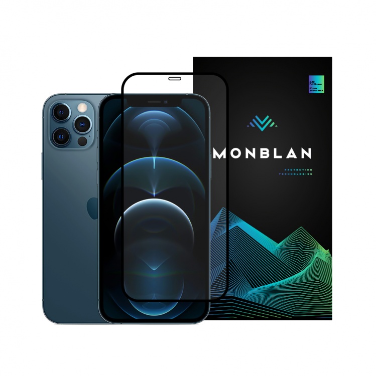 Захисне скло Monblan для iPhone 12 Pro Max 2.5D Anti Static 0.26mm (Black)