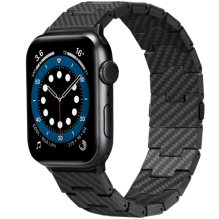 Ремешок Pitaka для Apple Watch 42-49mm Carbon Fiber Retro Series (Black/Grey)