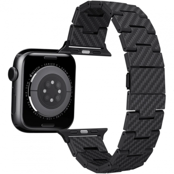Ремешок Pitaka для Apple Watch 42-49mm Carbon Fiber Retro Series (Black/Grey)