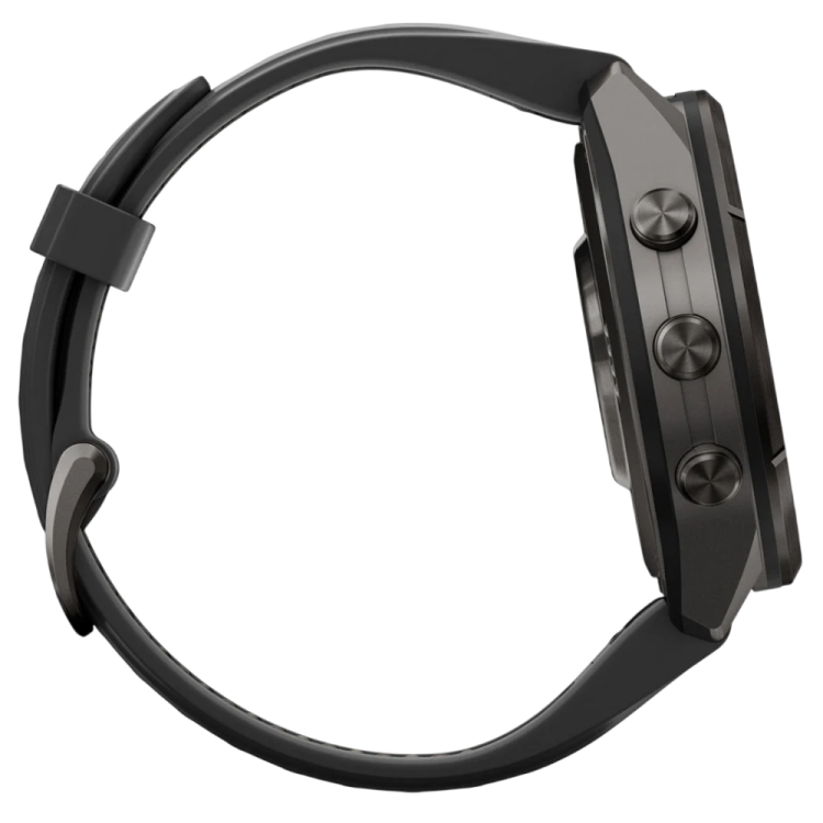 Garmin Fenix 9 Pro 43mm LTE AMOLED Sapphire Carbon Gray DLC Titanium with Black/Pebble Gray Silicone Band (010-04335-10/11) 