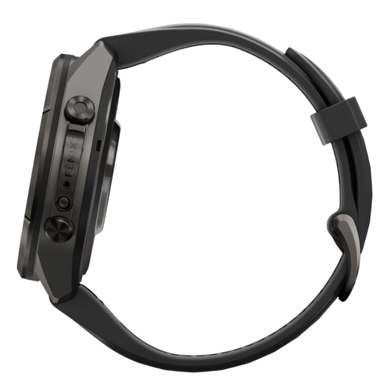 Garmin Fenix 9 Pro 43mm LTE AMOLED Sapphire Carbon Gray DLC Titanium with Black/Pebble Gray Silicone Band (010-04335-10/11) 