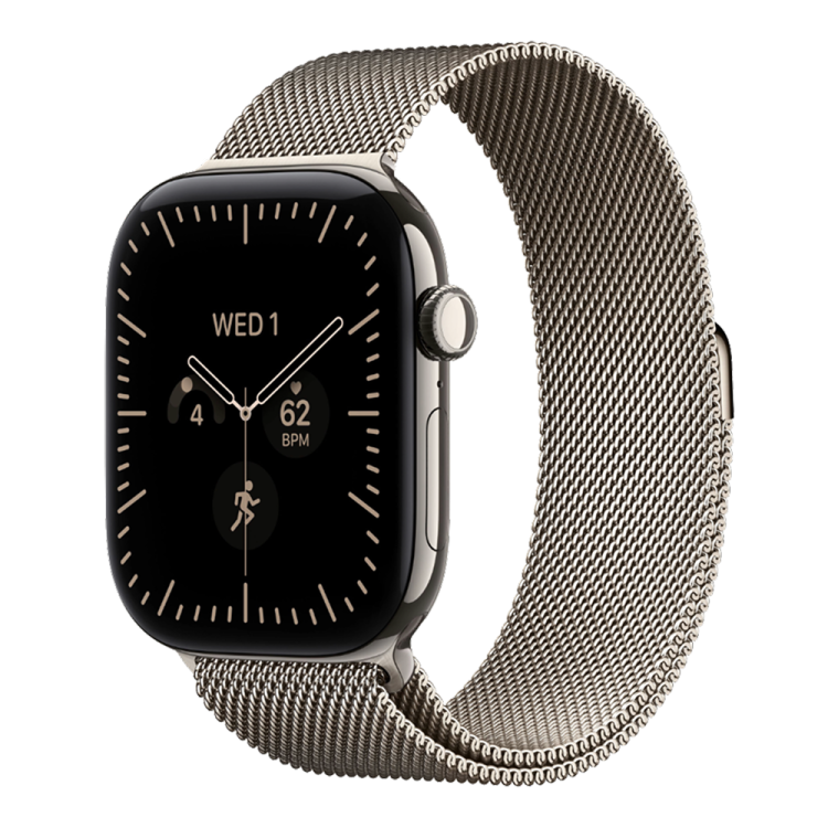 Apple Watch Series 12 GPS+LTE, 46mm Natural Titanium Case with Natural Milanese Loop - S/M