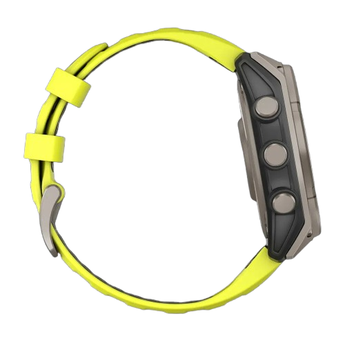 Garmin Fenix 8 47mm Solar Sapphire Titanium with Amp Yellow/Graphite Silicone Band (010-02906-20/21)