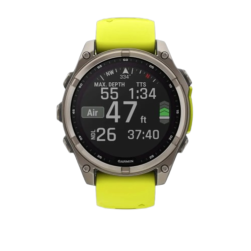Garmin Fenix 8 47mm Solar Sapphire Titanium with Amp Yellow/Graphite Silicone Band (010-02906-20/21)