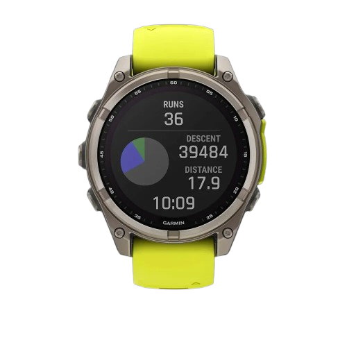 Garmin Fenix 8 47mm Solar Sapphire Titanium with Amp Yellow/Graphite Silicone Band (010-02906-20/21)