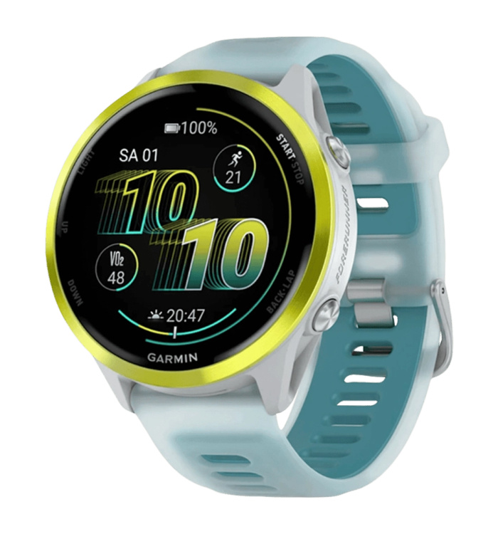 Garmin Forerunner 570 47mm Amp Yellow Aluminum with Translucent Whitestone/Turquoise Band (010-02971-01)
