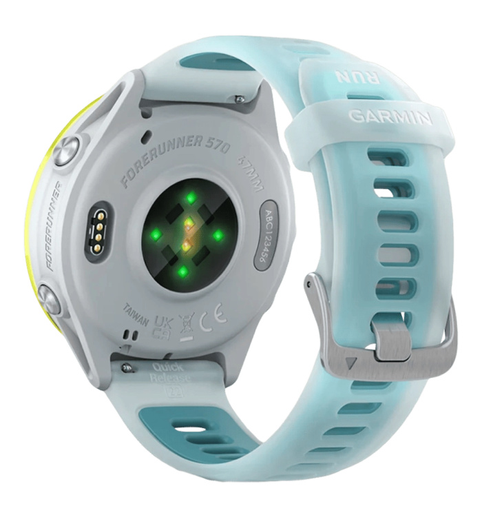Garmin Forerunner 570 47mm Amp Yellow Aluminum with Translucent Whitestone/Turquoise Band (010-02971-01)