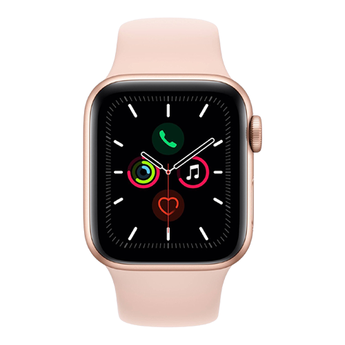 ᐈ Apple Watch Series 5 GPS, 44mm Gold Aluminum Case with Pink