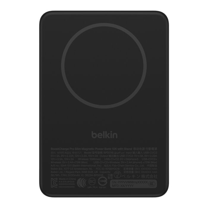 Зарядний пристрій Power Bank Belkin 10000мАh, 20W/Qi2 7.5W, Magnetic Kickstand (Black) (BPD016HQBK) Зарядний пристрій Power Bank Belkin 10000мАh, 20W/Qi2 7.5W, Magnetic Kickstand (Black) (BPD016HQBK)