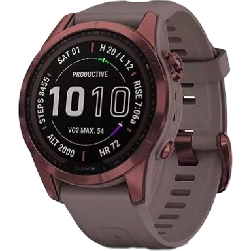 Garmin Fenix 7S Sapphire Solar Dark Bronze Titanium with Shale Gray Band (010-02539-28)