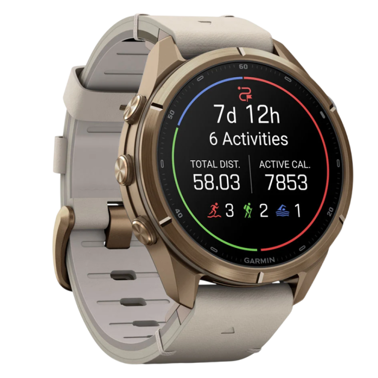 Garmin Fenix 9 Pro 43mm LTE AMOLED Sapphire Autumn Gold Titanium with Bone Leather Band (010-04335-40/41)