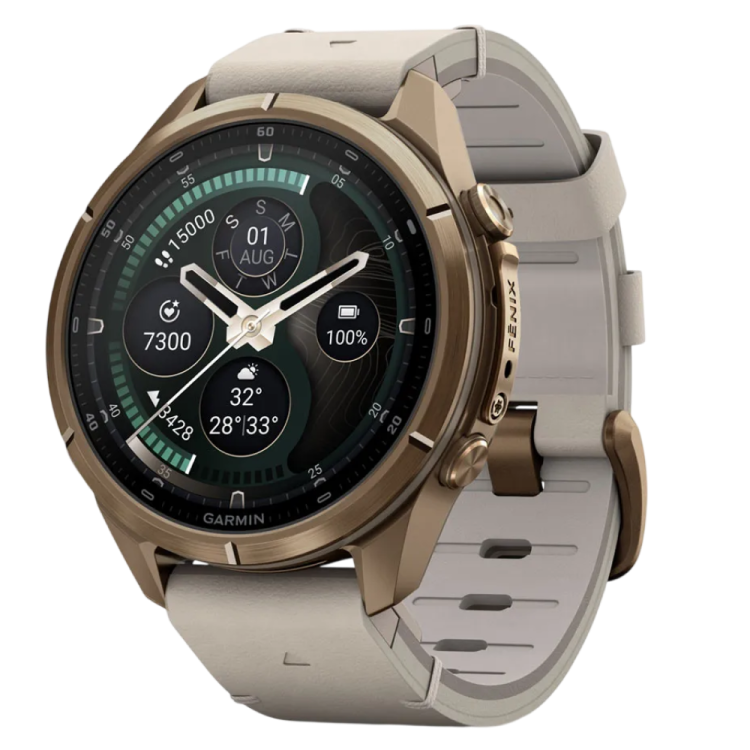 Garmin Fenix 9 Pro 43mm LTE AMOLED Sapphire Autumn Gold Titanium with Bone Leather Band (010-04335-40/41)