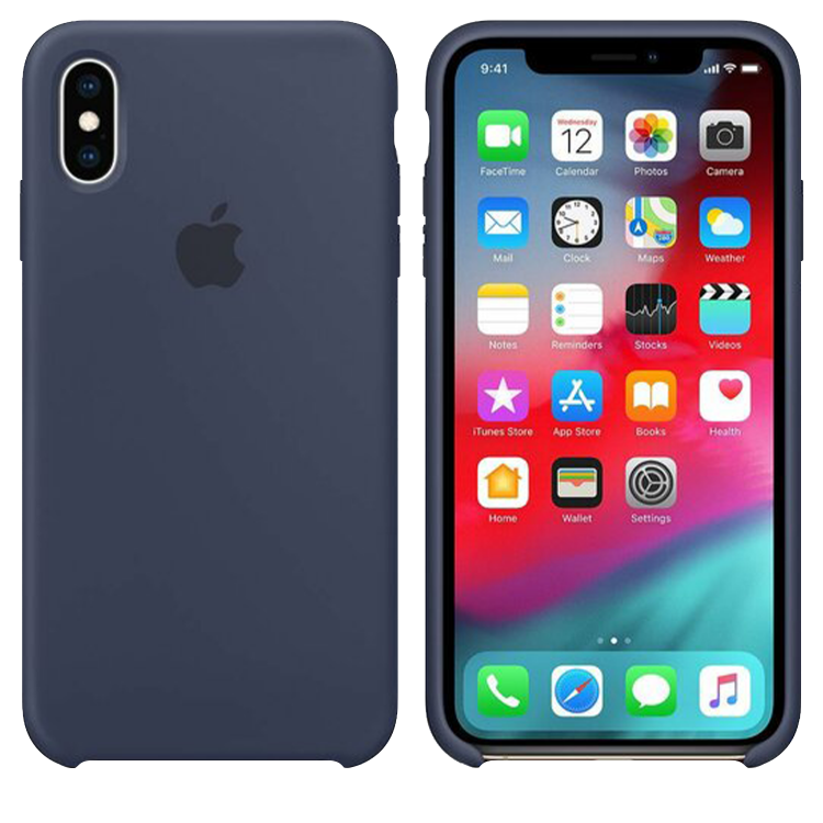 Чехол Smart Silicone Case для iPhone Xs Original (FoxConn) (Midnight Blue)