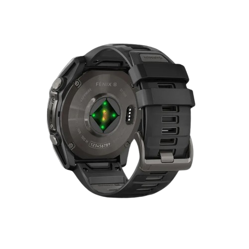 Garmin Fenix 8 51mm AMOLED Sapphire Carbon Gray DLC Titanium with Black/Pebble Gray Silicone Band (010-02905-20/21)