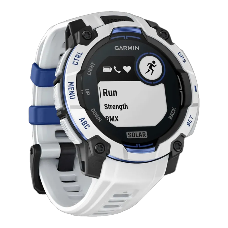Garmin Instinct 3 45mm Solar Whitestone with Whitestone/Bolt Blue Band (010-02934-03)