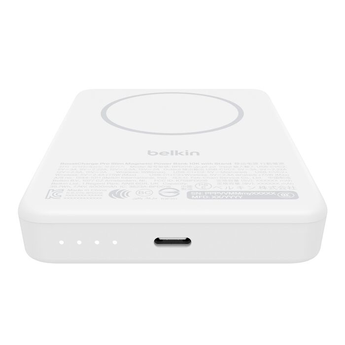 Зарядний пристрій Power Bank Belkin 10000мАh, 20W/Qi2 7.5W, Magnetic Kickstand (White) (BPD016HQWH)