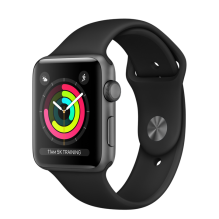 Apple Watch 42mm Series 3 GPS Space Gray Aluminum Case with Black Sport Band (MQL12) 