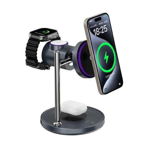 Безпровідна зарядка WiWU Wi-W041 3-in-1 Magnetic Wireless Charger (6977703659542) Безпровідна зарядка WiWU Wi-W041 3-in-1 Magnetic Wireless Charger (6977703659542)