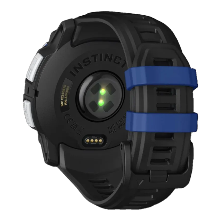 Garmin Instinct 3 50mm Solar Whitestone with Black/Bolt Blue Band (010-02935-03)