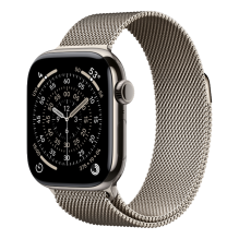Apple Watch Series 11 46mm Natural Titanium Case with Natural Milanese Loop - M/L